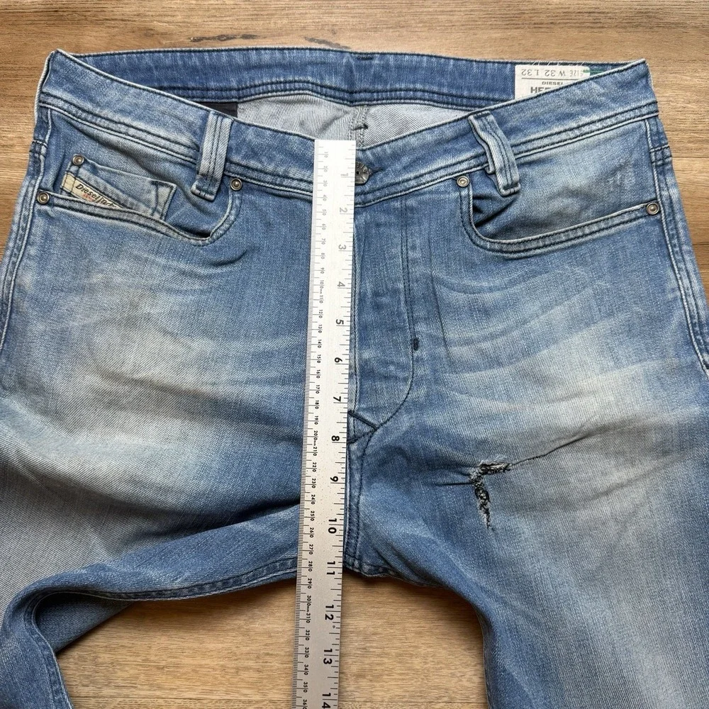Diesel Heeven Jeans Men‎ 32x32 Blue Straight Leg Stretch Made in Italy Y2K 0R8WD
